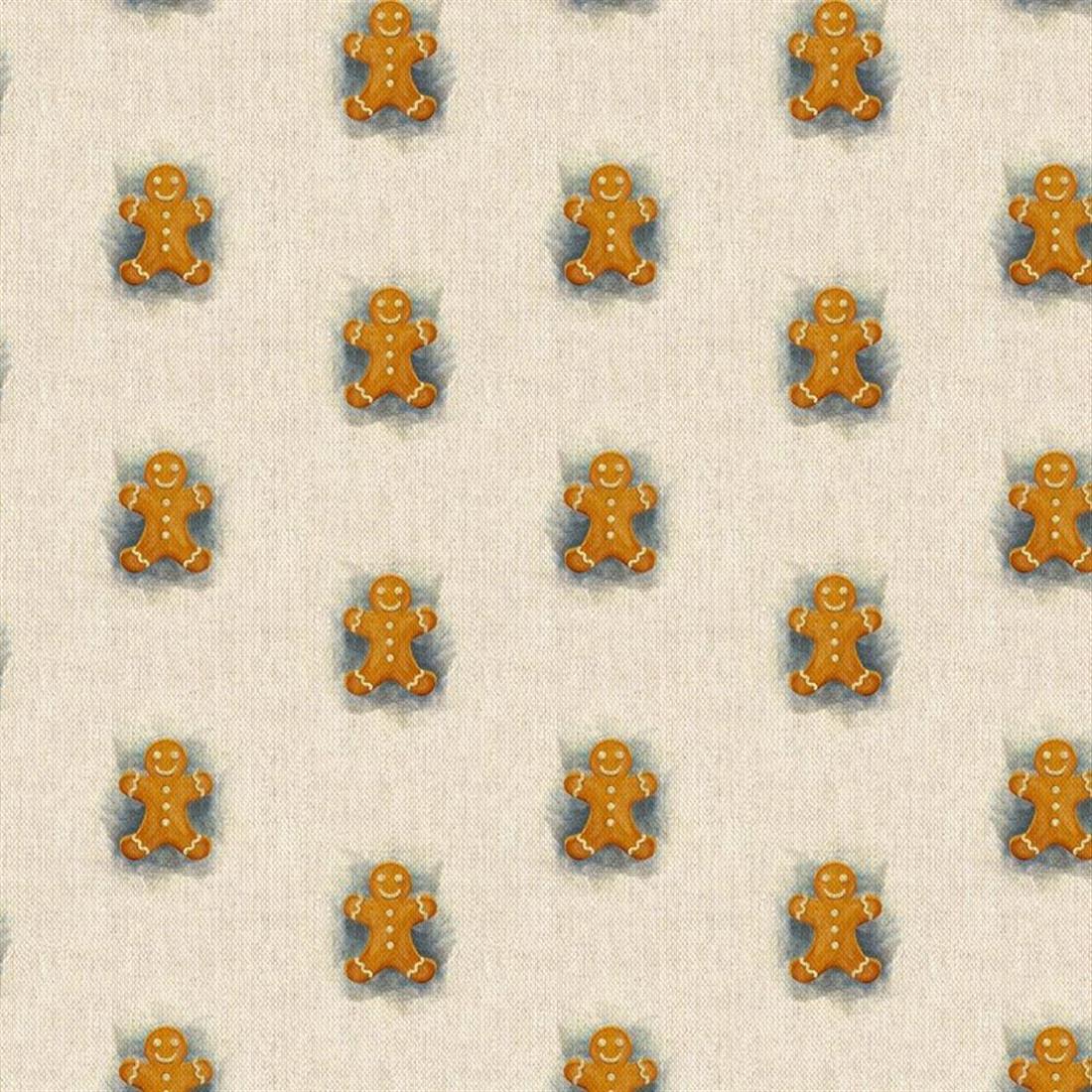 Metre Digital Print Linen Gingerbread Man