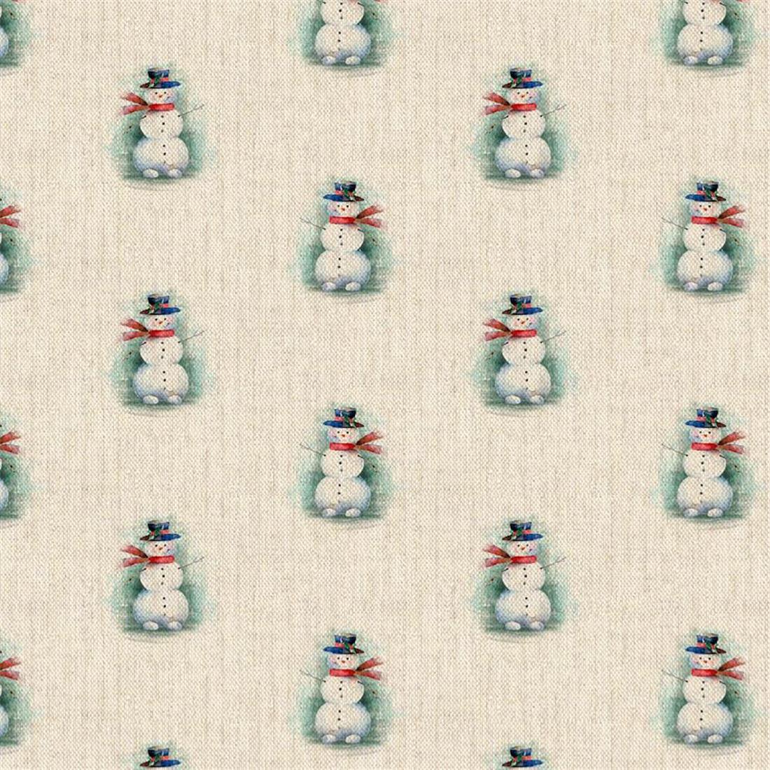 Metre Digital Print Linen Snowman