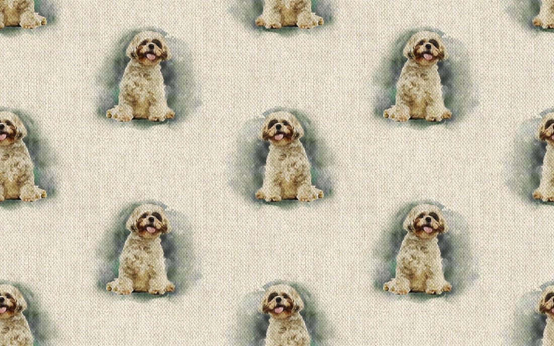 Metre Digital Print Linen Havanese Dog