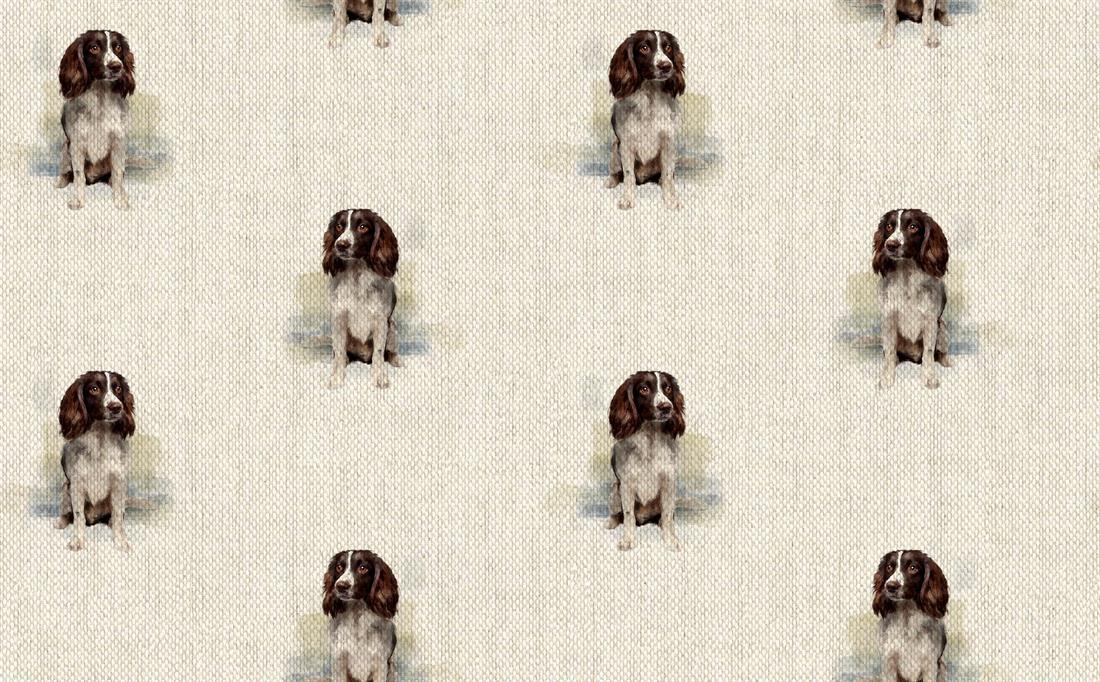 Metre Digital Print Linen English Springer Spaniel Dog
