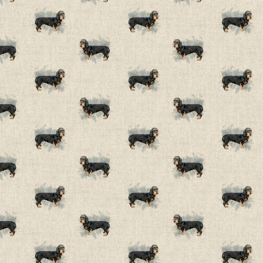 Metre Digital Print Linen Beddlington Terrier