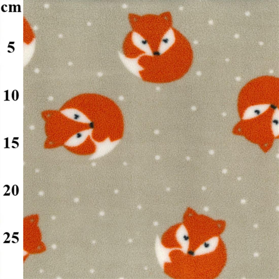 Beige Fox Cuddle - Printed Anti-Pil Polar Fleece Fabric