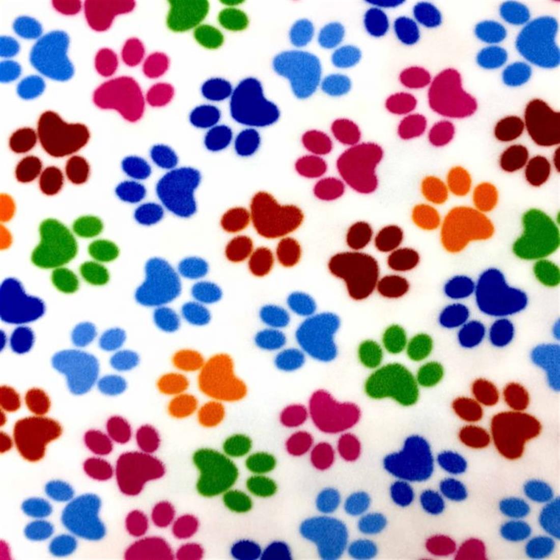 Cream Paws - Printed Anti-Pil Polar Fleece Fabric
