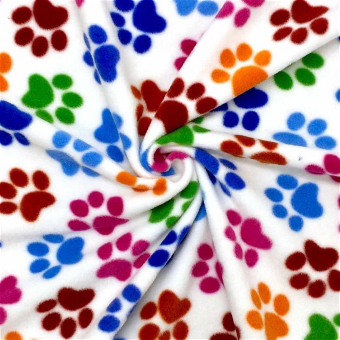 Cream Paws - Printed Anti-Pil Polar Fleece Fabric