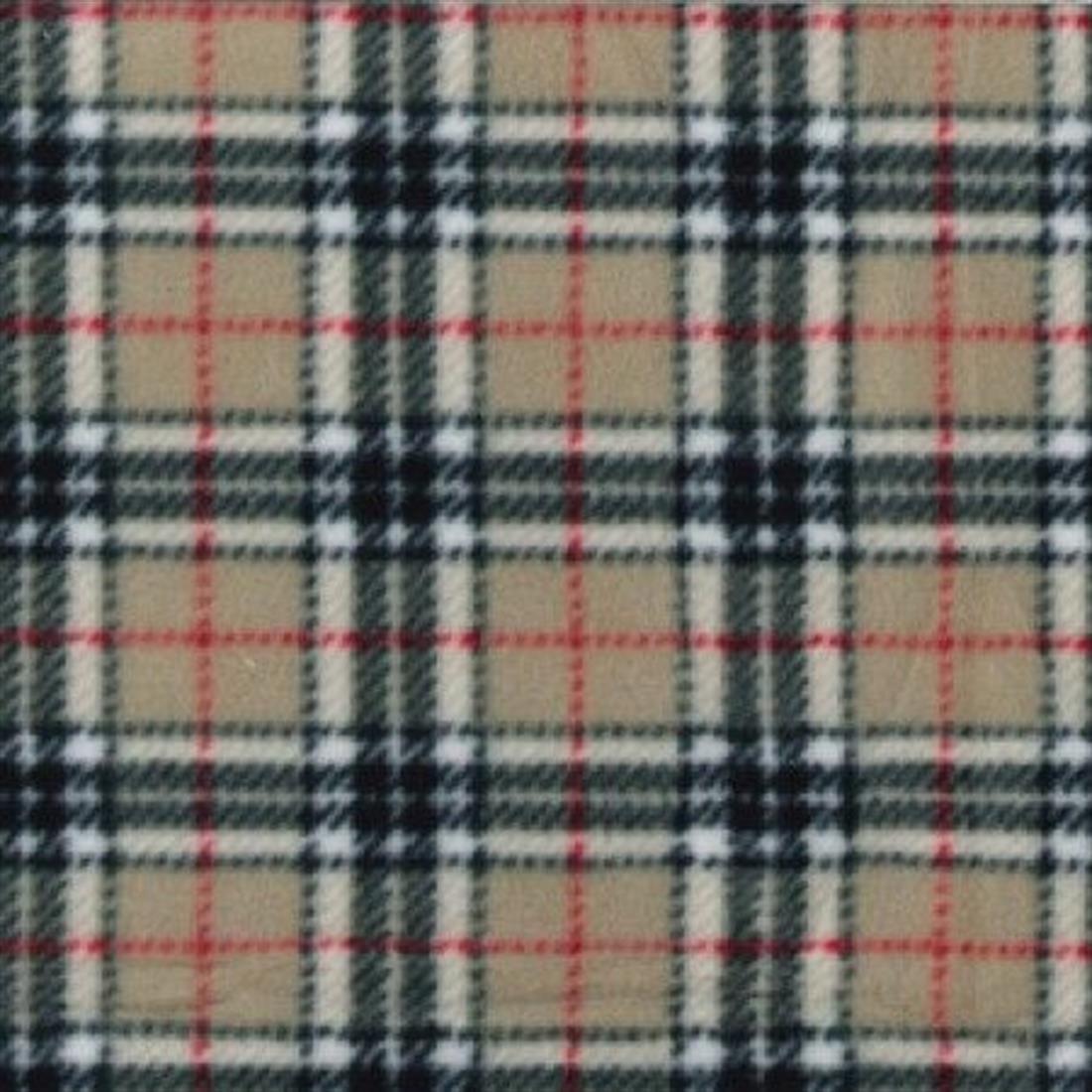 Beige Royal Stewart - Printed Anti-Pil Polar Fleece Fabric