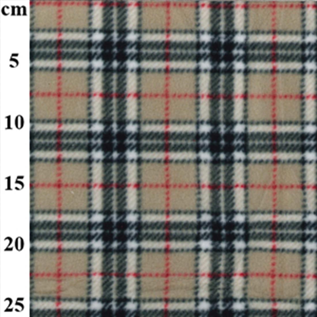 Beige Royal Stewart - Printed Anti-Pil Polar Fleece Fabric