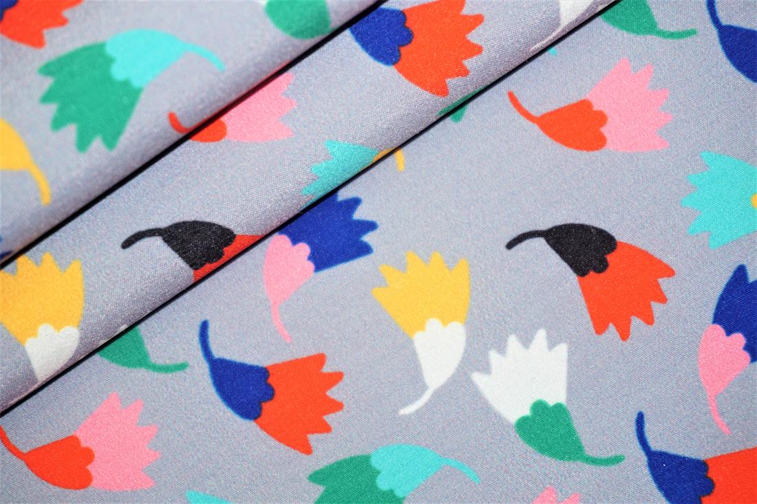 Silver Digital Print Floral Soft Shell