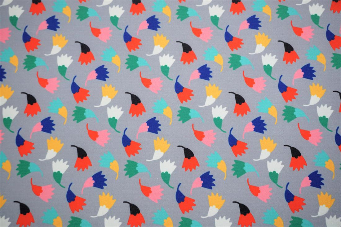 Silver Digital Print Floral Soft Shell
