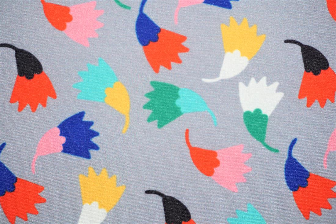 Silver Digital Print Floral Soft Shell