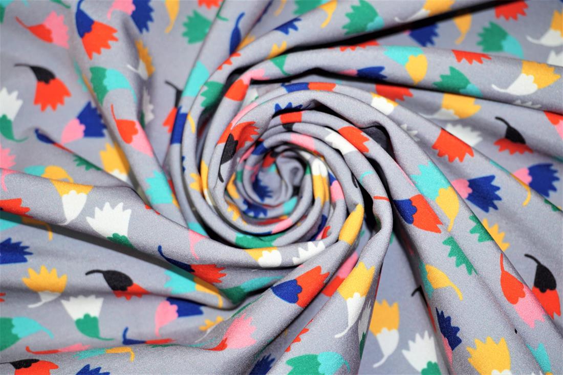 Silver Digital Print Floral Soft Shell