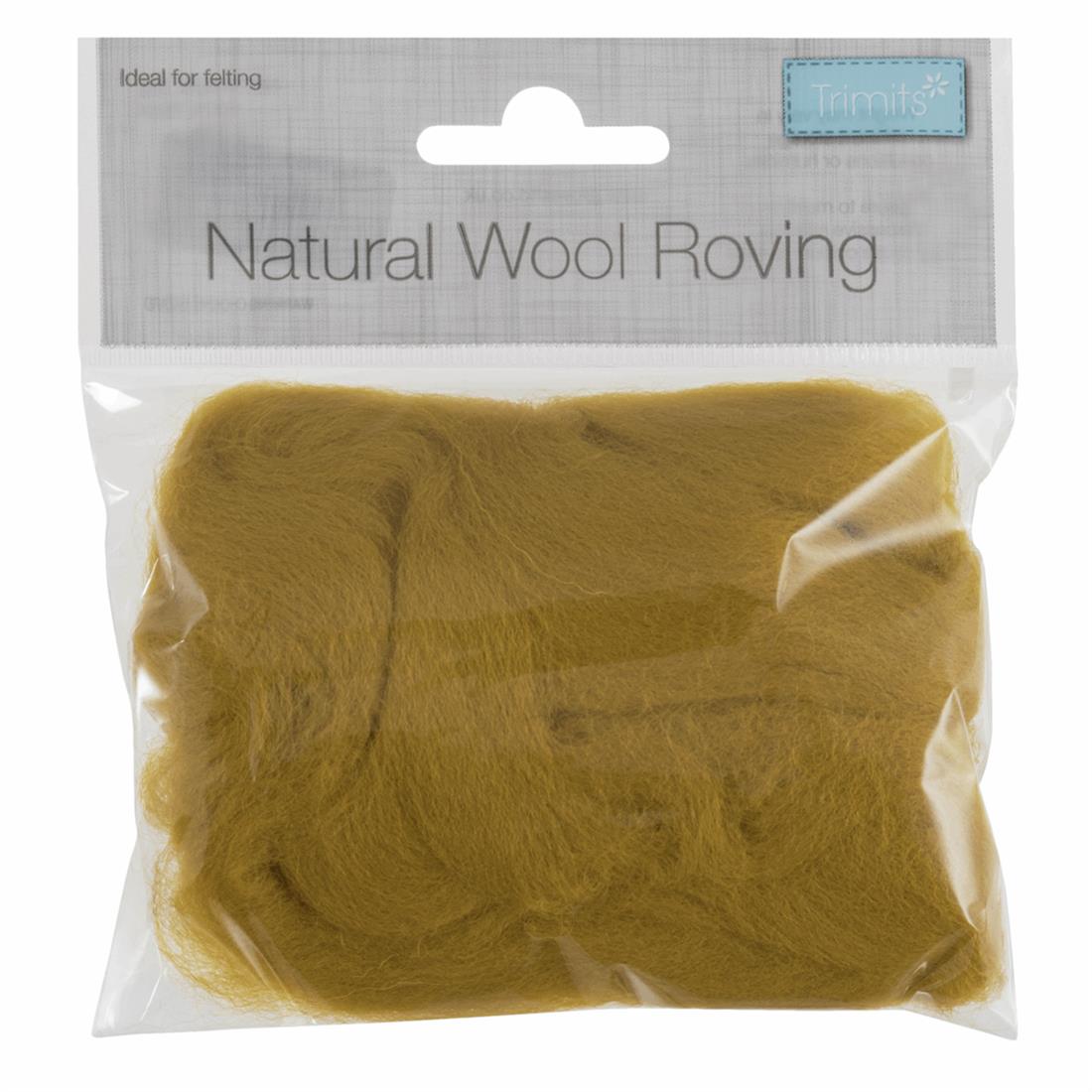 Mustard 10g Trimits Natural Wool Roving (Mustard)