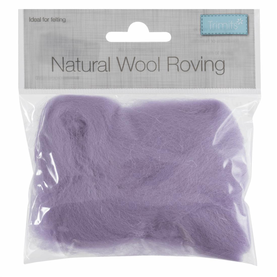 Lilac 10g Trimits Natural Wool Roving (Lilac)