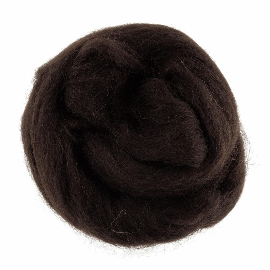Dark Brown 10g Trimits Natural Wool Roving (Dark Brown)