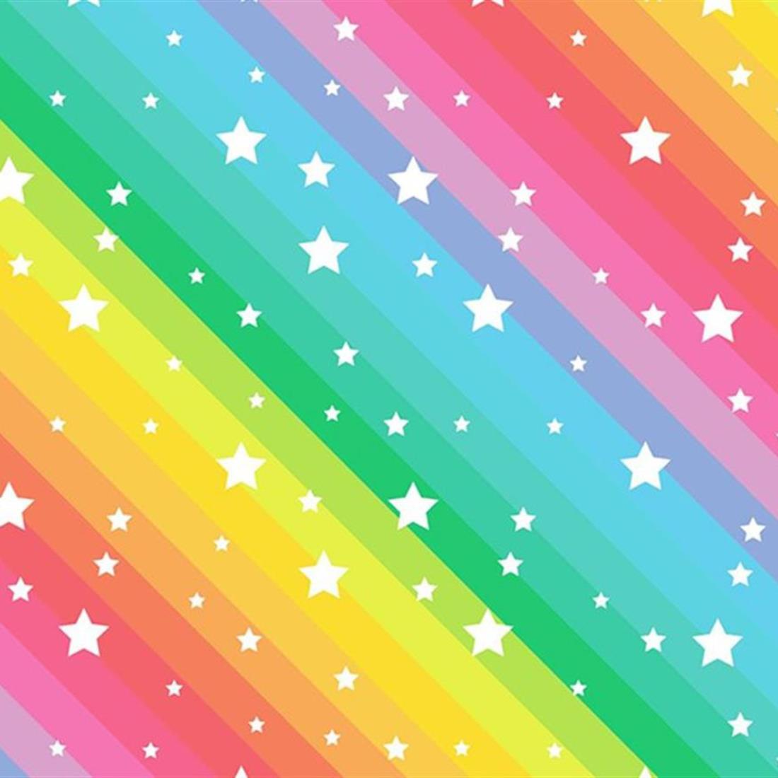 Multicolour Cotton Single Fat Quarter - Rainbow Stars