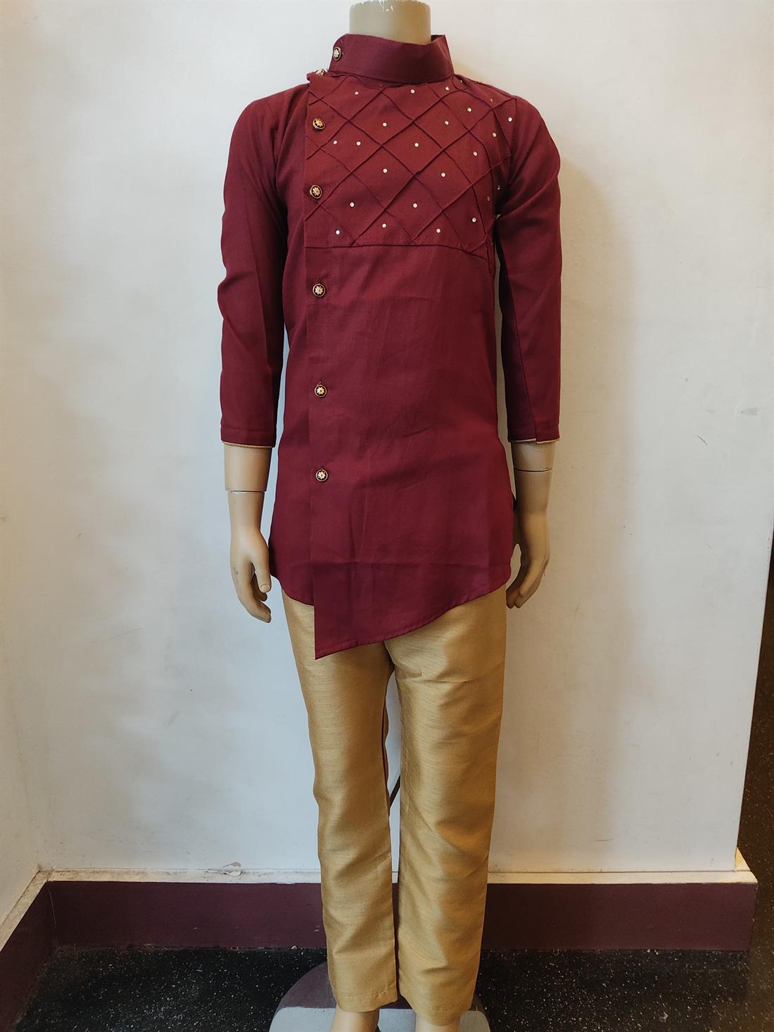Maroon Boys Kurta Pajama