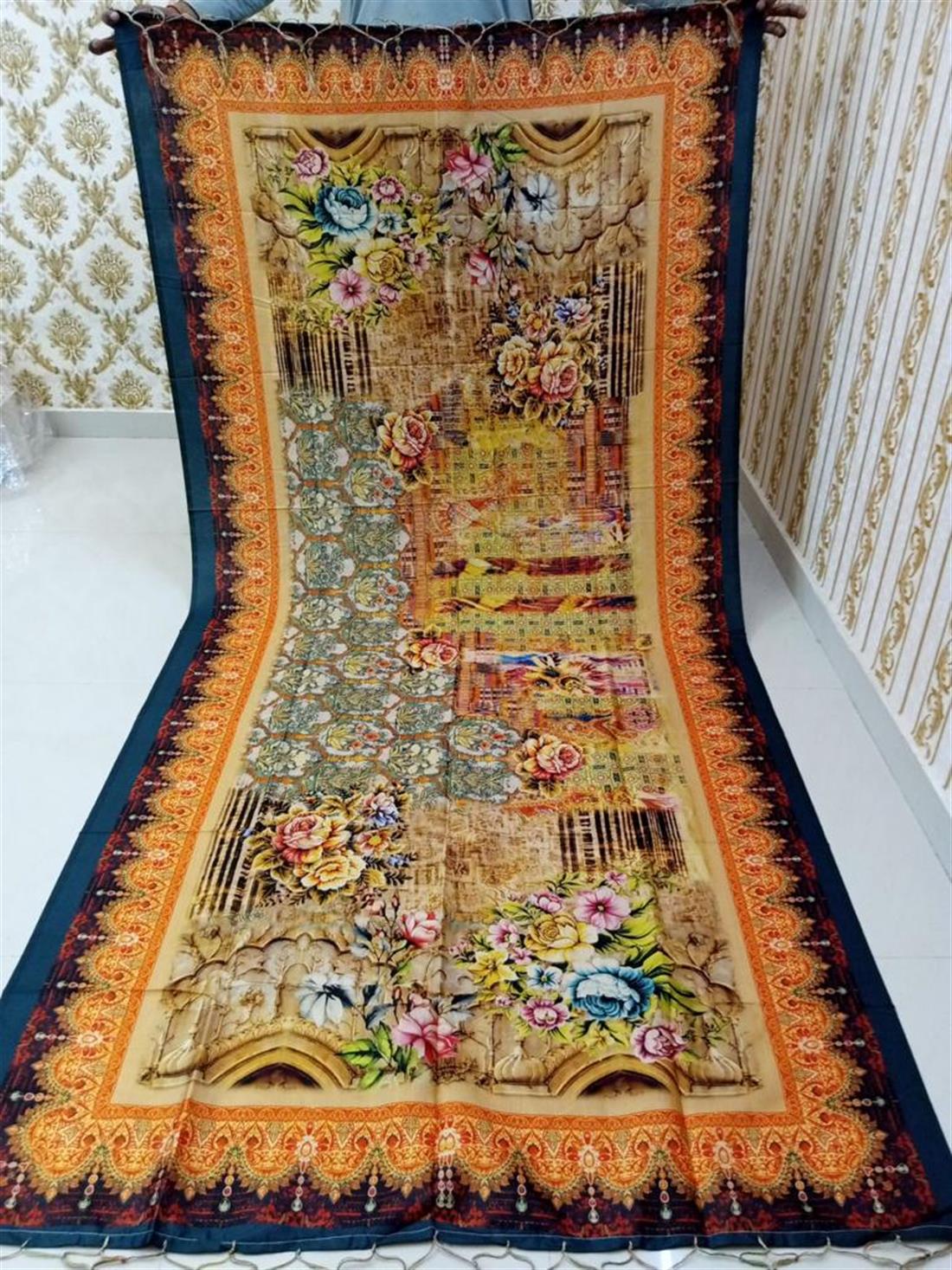 Multicolour Coloured Silk Printed Dupatta