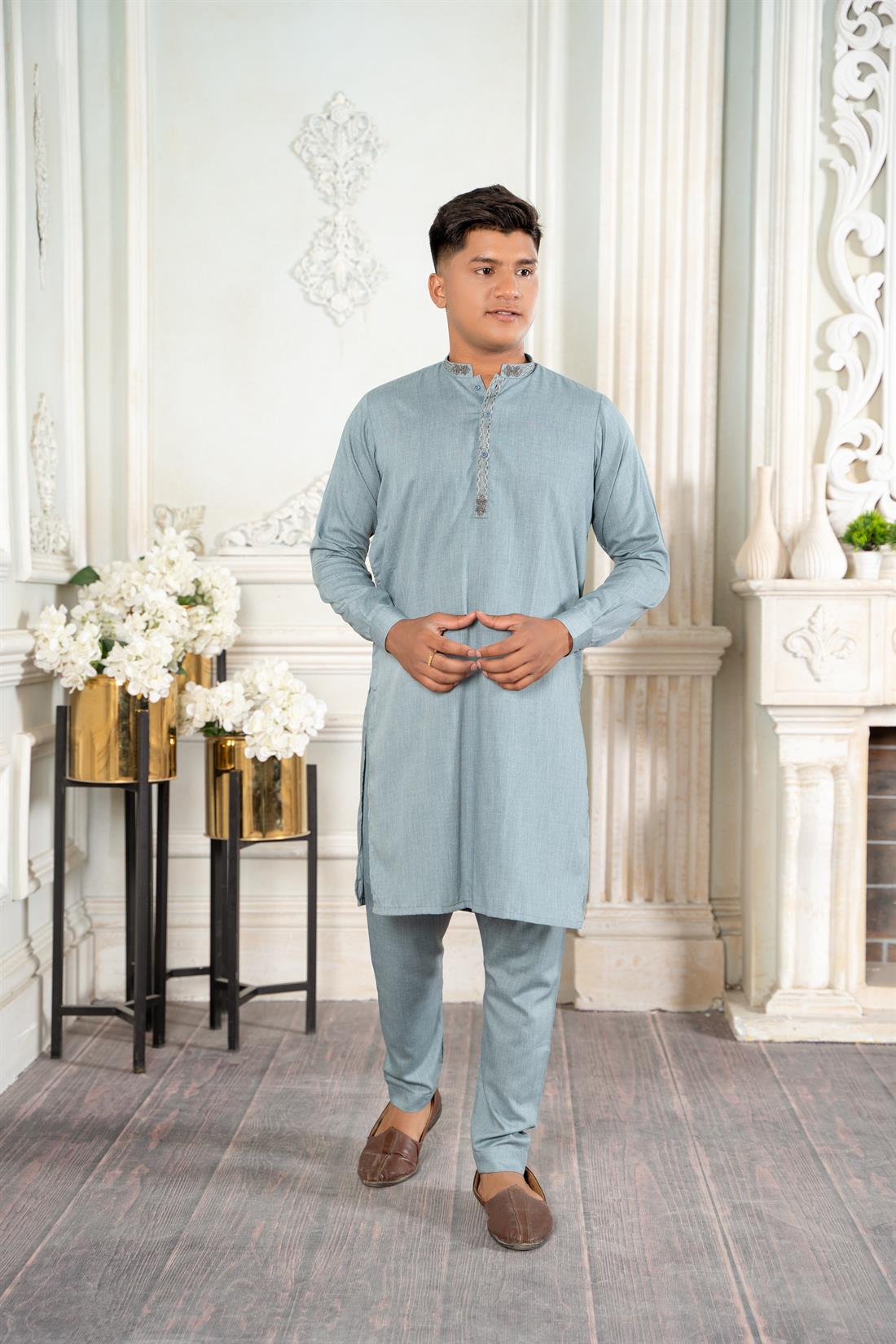 Mint Green Boys Shakwar Kameez