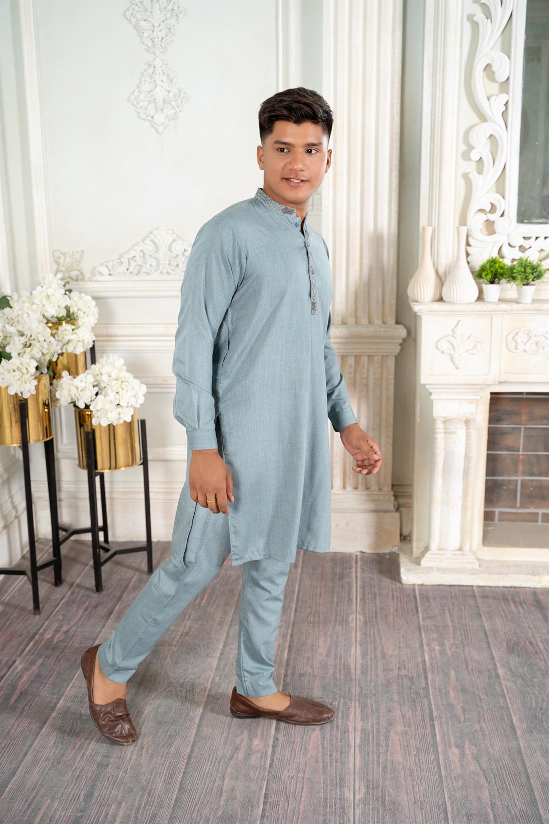 Mint Green Boys Shakwar Kameez