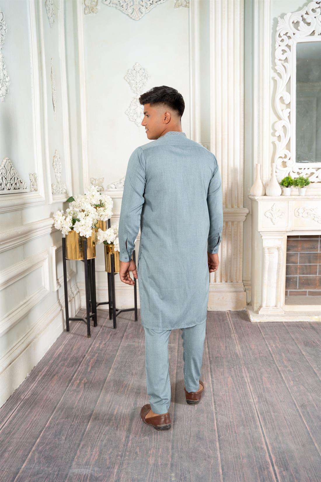 Mint Green Boys Shakwar Kameez