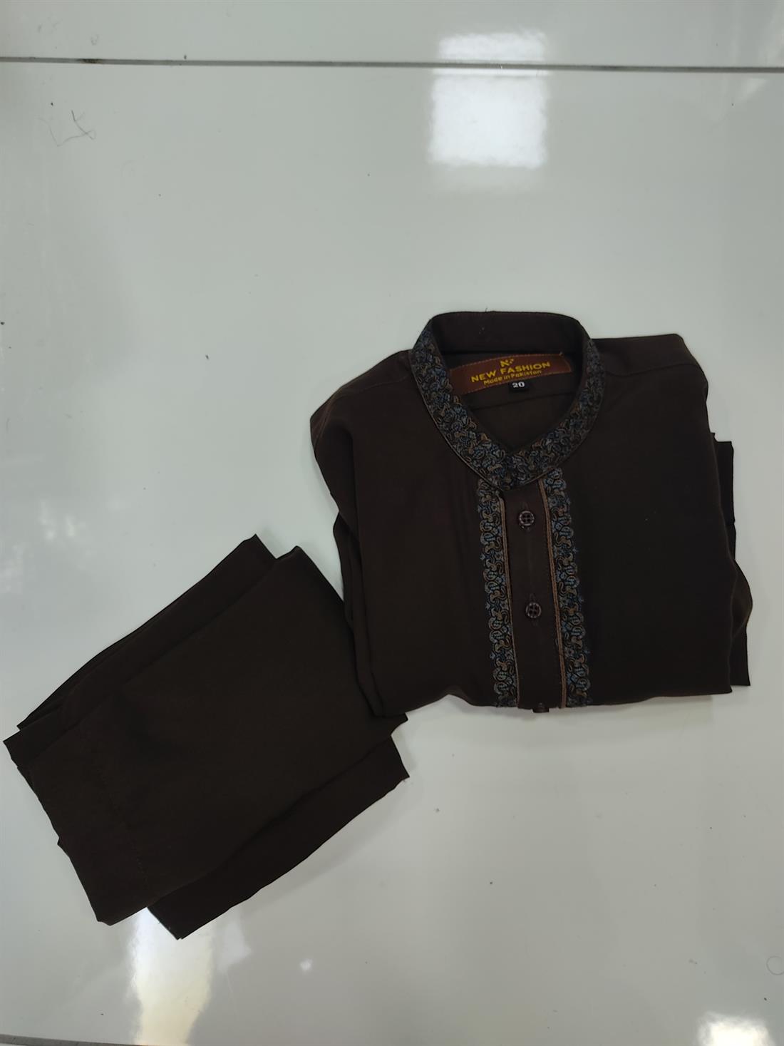 Dark Brown Boys Shalwar Kameez