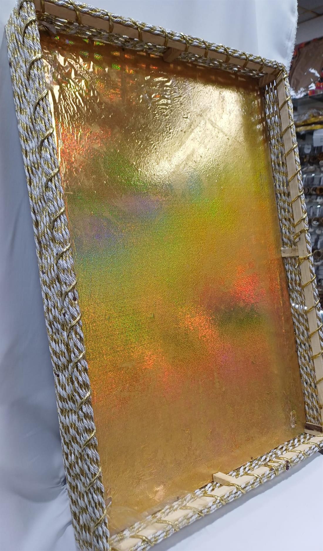 Cream & Gold Rectangle Basket