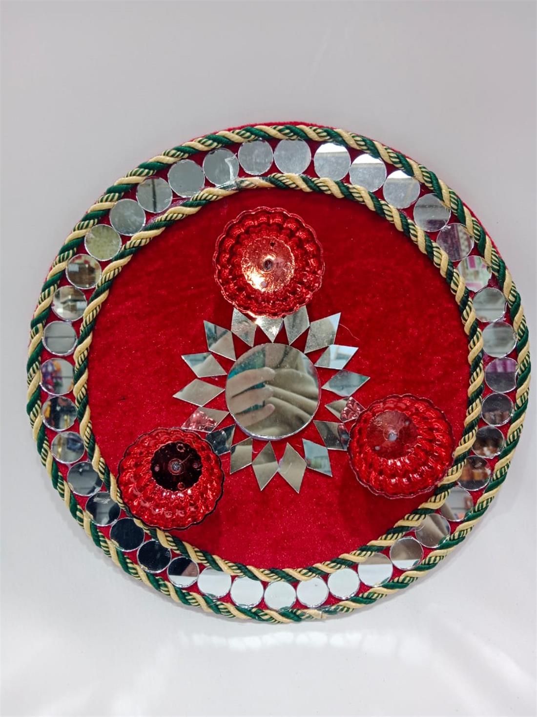 Red Velvet Mehndi Plate
