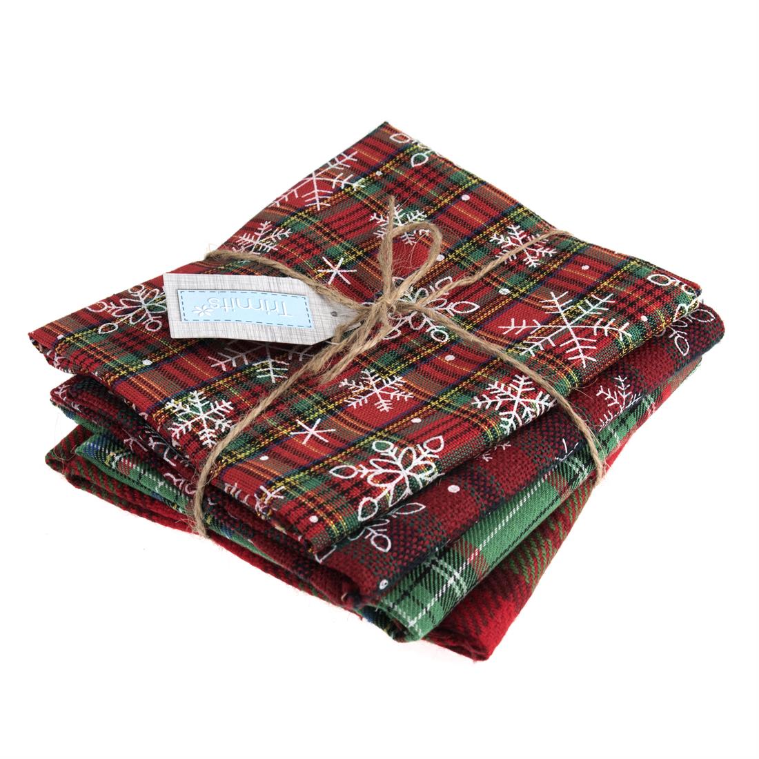 Green Cotton Printed Christmas Tartan
