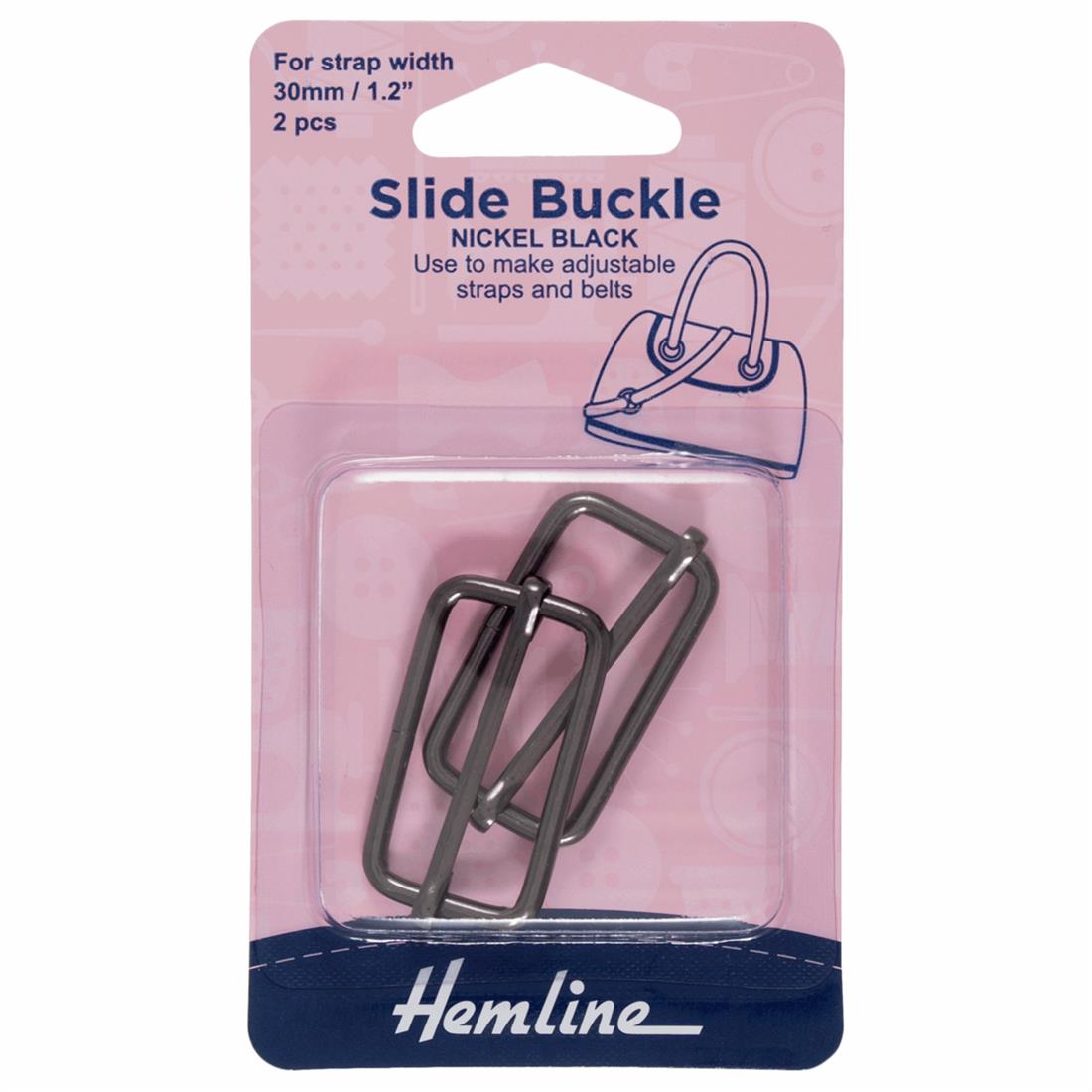 Nickel Black 30mm Slide Buckles