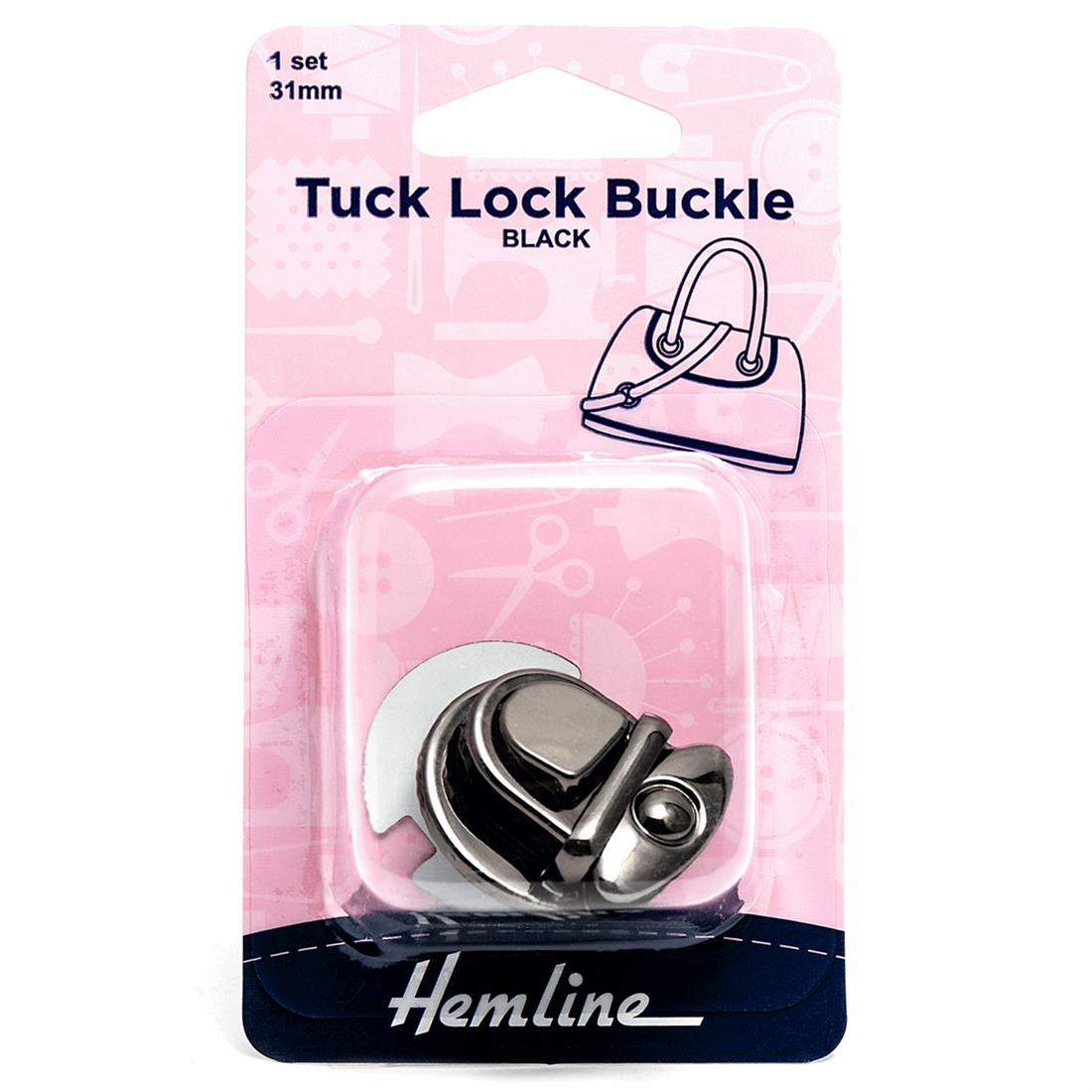Nickel Black 31mm Tuck Lock Buckle