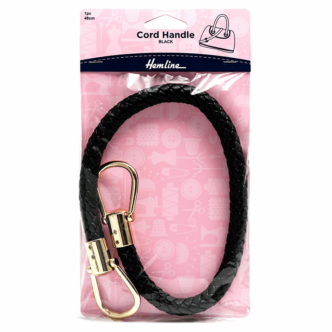 Black 48cm Bag Handle Cord