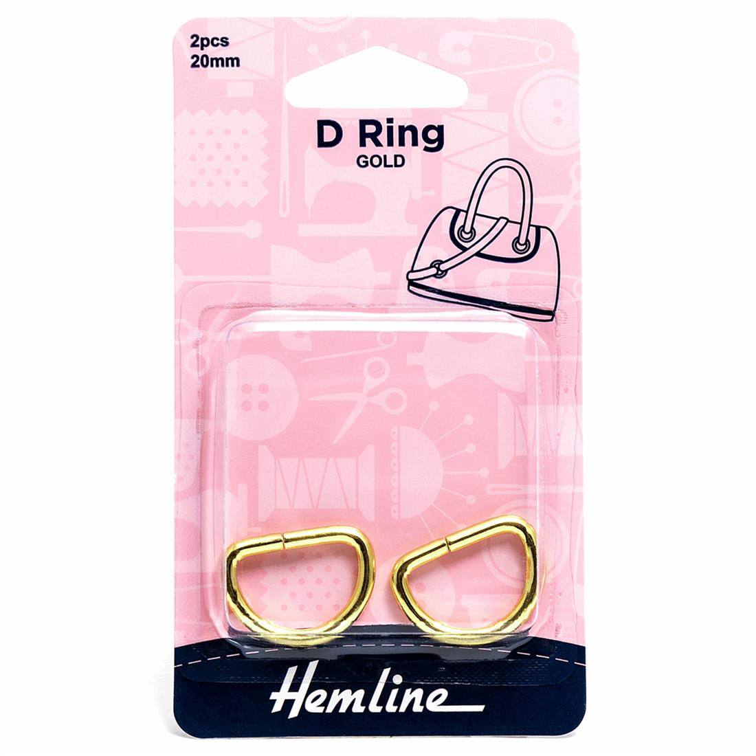 Gold 20mm D Ring