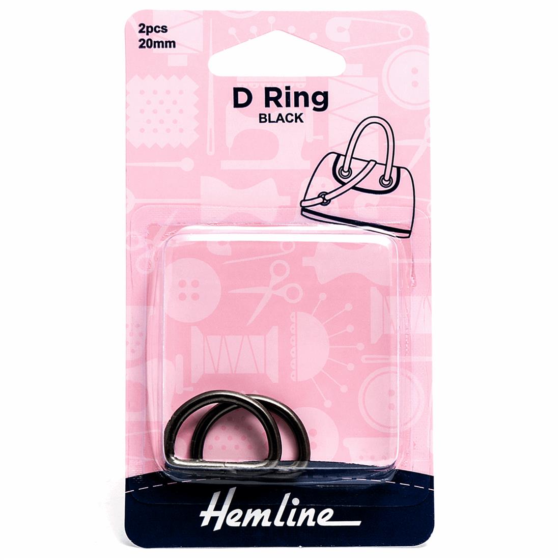 Nickel Black 20mm D Ring