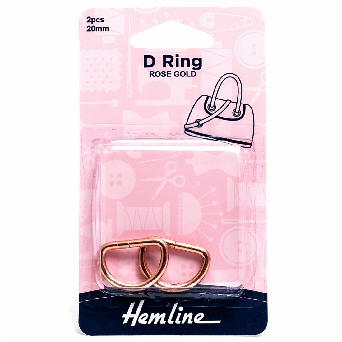 Rose Gold 20mm D Ring