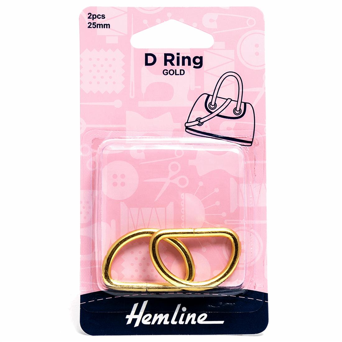 Gold 25mm D Ring