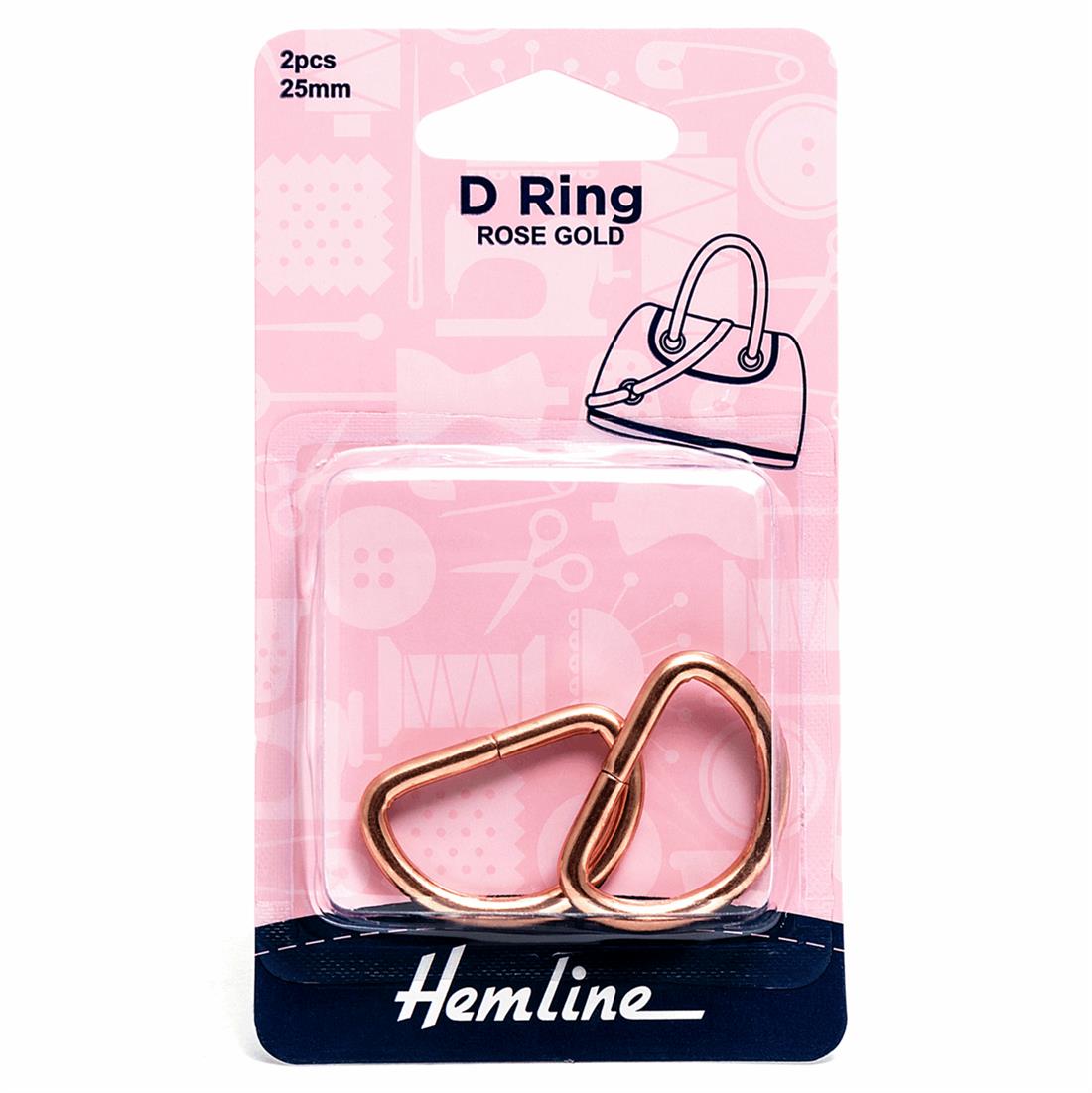 Rose Gold 25mm D Ring