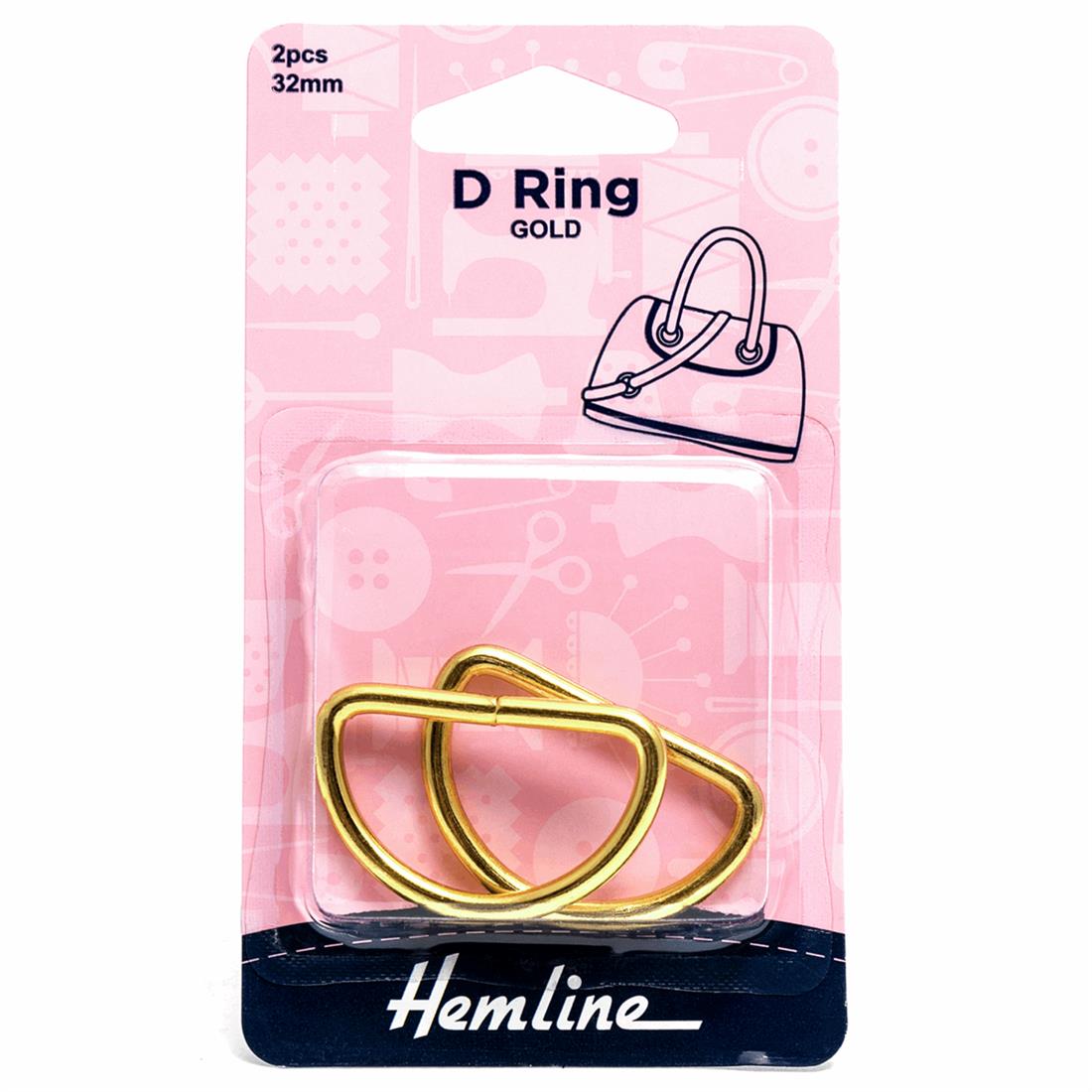 Gold 32mm D Ring