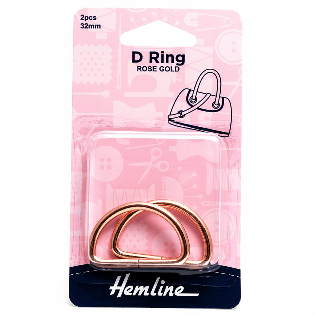 Rose Gold 32mm D Ring