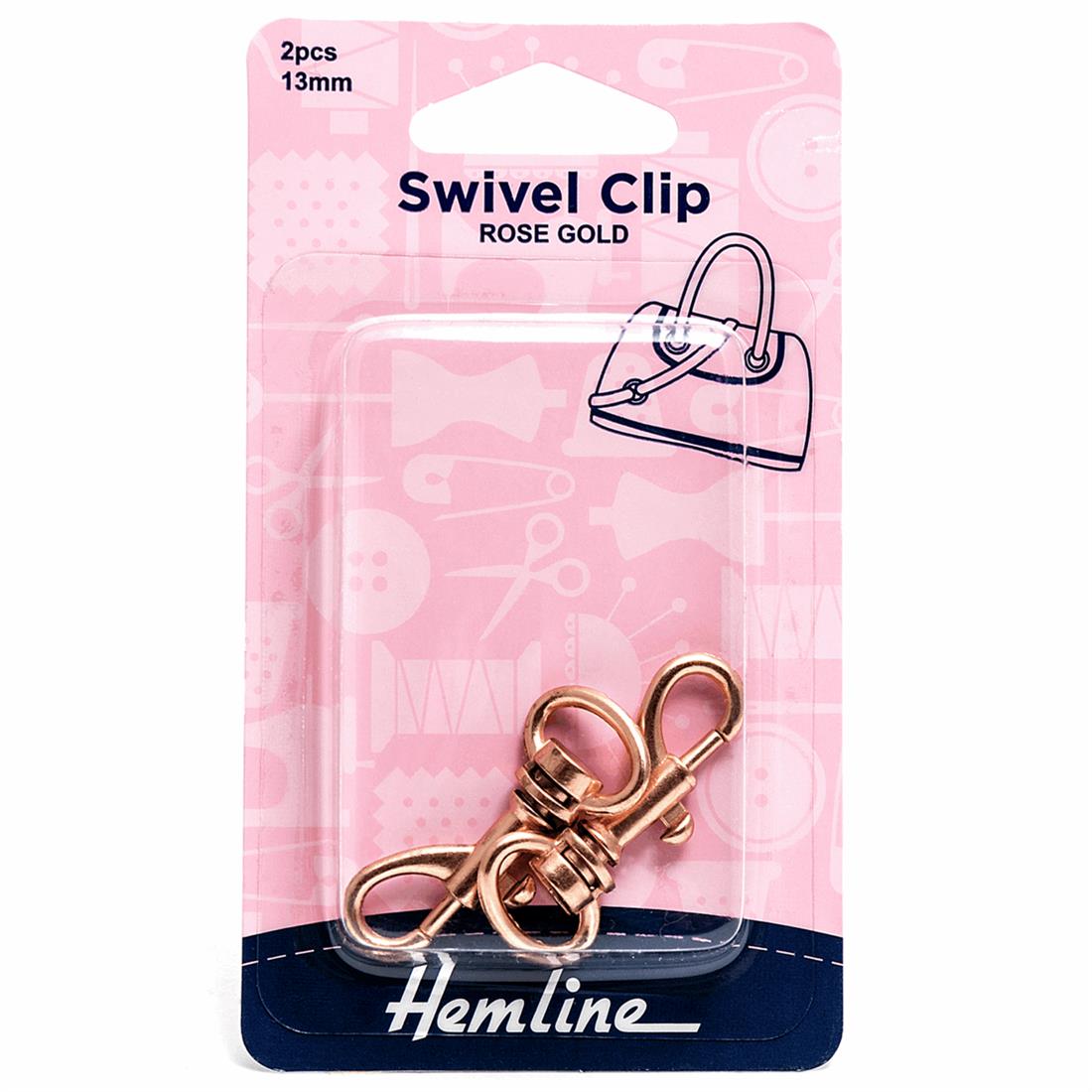 Rose Gold 13mm Swivel Clip