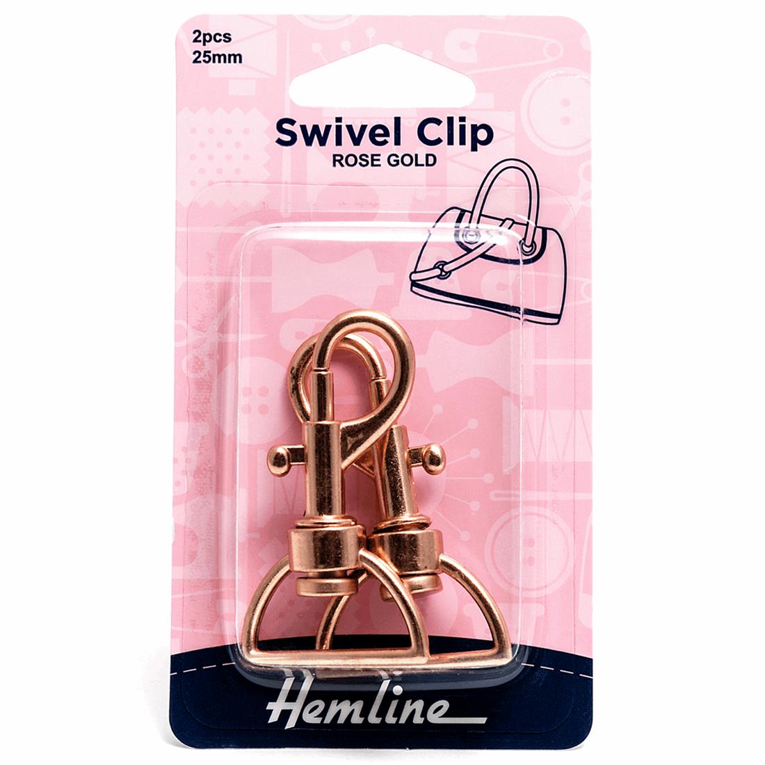 Rose Gold 25mm Swivel Clip