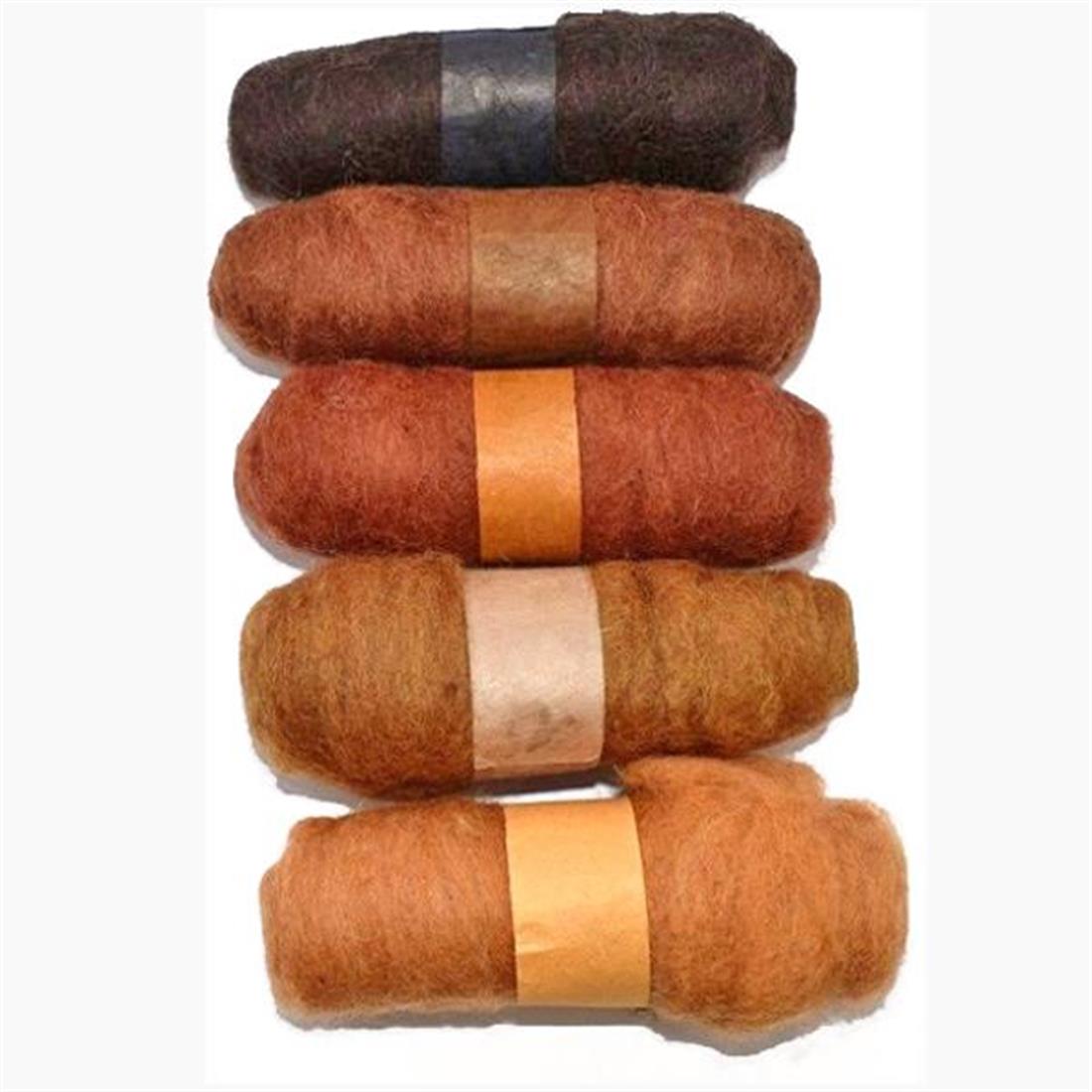 Browns 2 100g Felting Fibre Wool Roving (Browns)