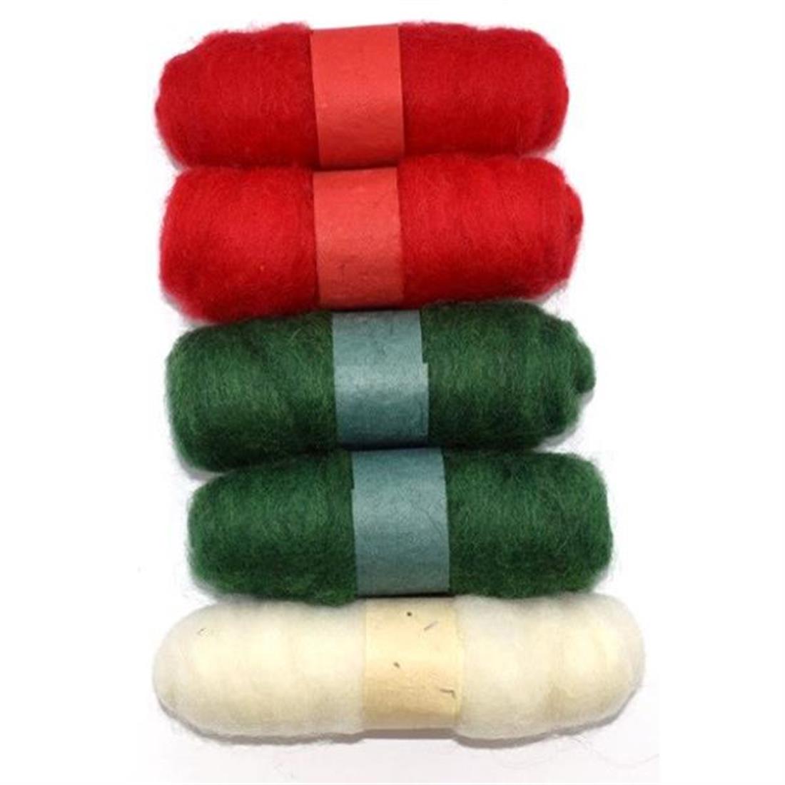 Xmas 100g Felting Fibre Wool Roving (Xmas)