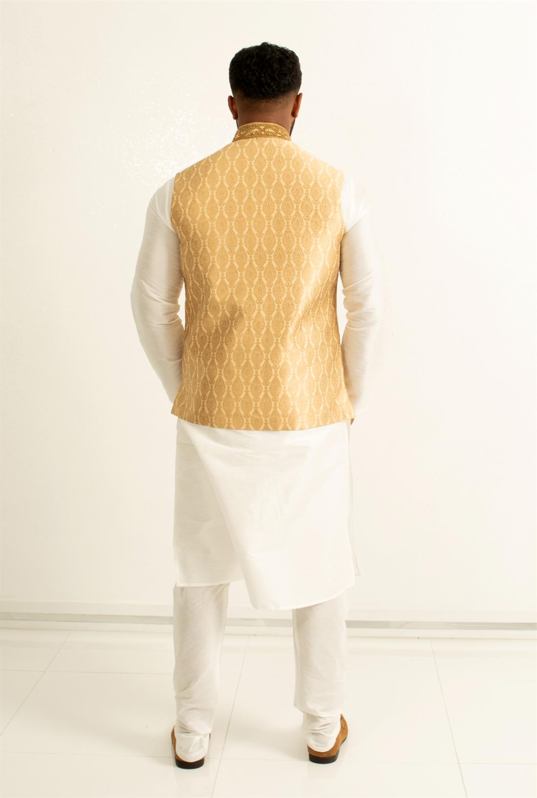 Gold Beaded Mens Waistcoat