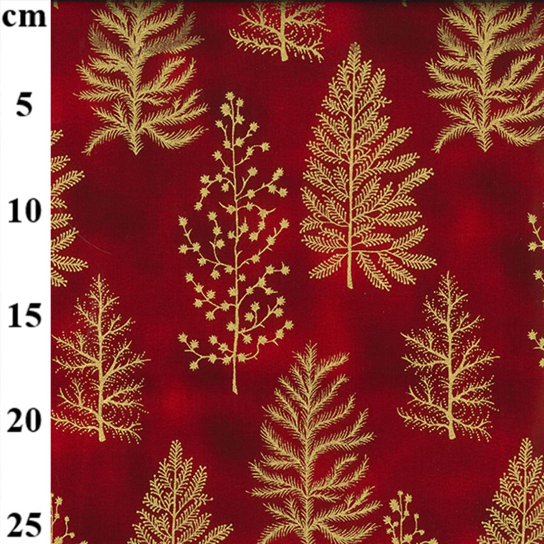 Red Xmas Printed Craft Cotton Poplin Fabric Dressmaking Quilting
