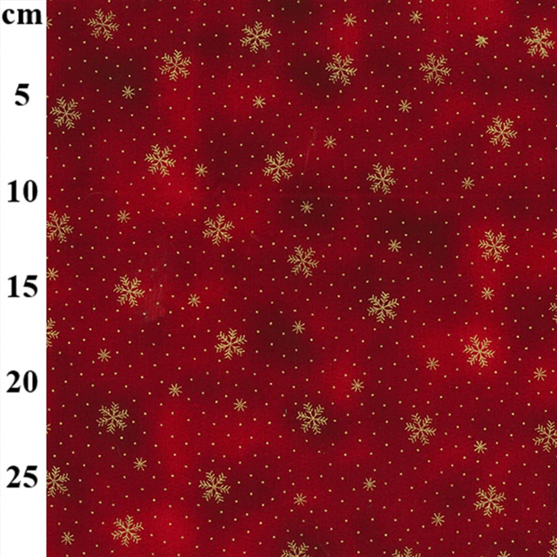Red Xmas Printed Craft Cotton Poplin Fabric Dressmaking Quilting