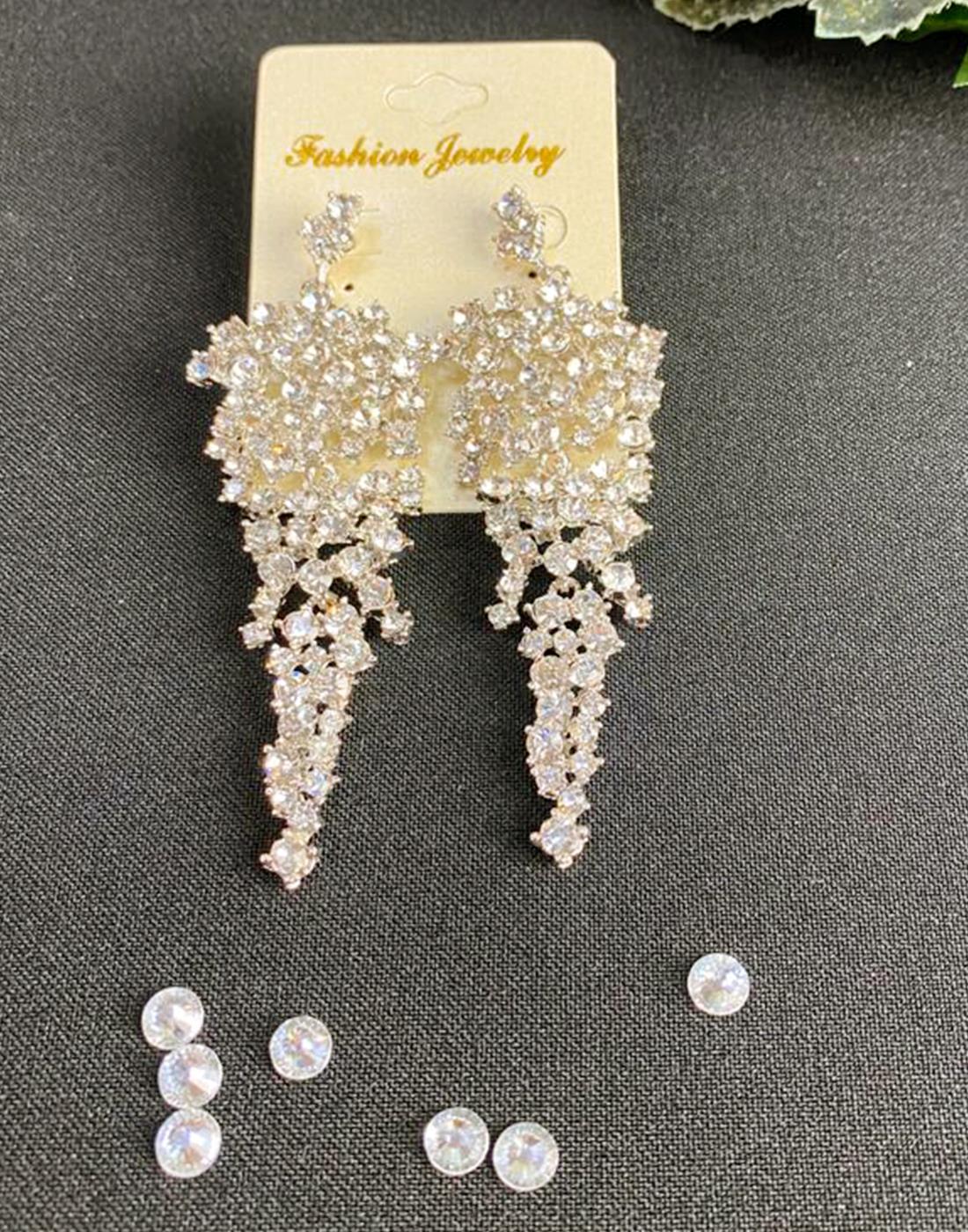 Silver Crystal Diamonte Earrings