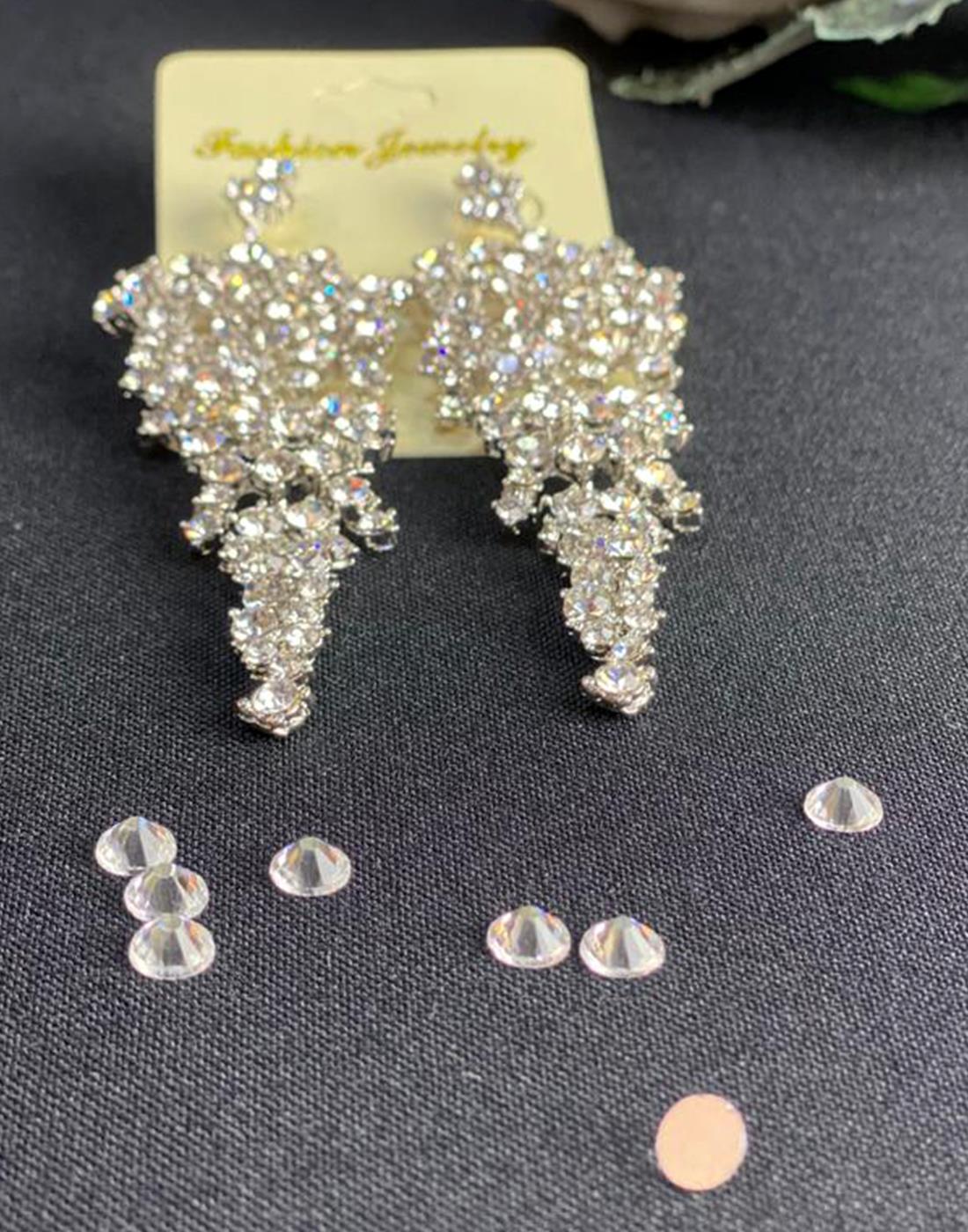 Silver Crystal Diamonte Earrings