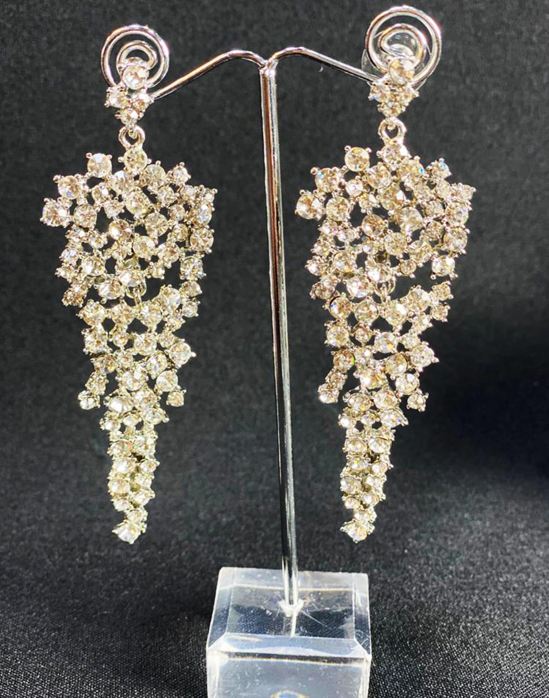 Silver Crystal Diamonte Earrings