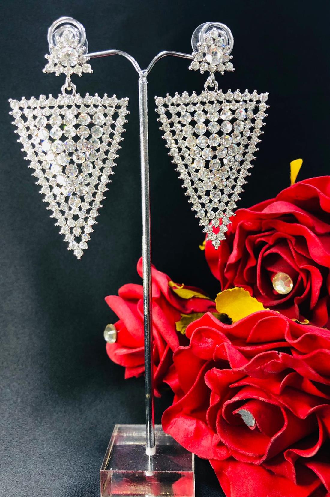 Silver Crystal Diamonte Earrings