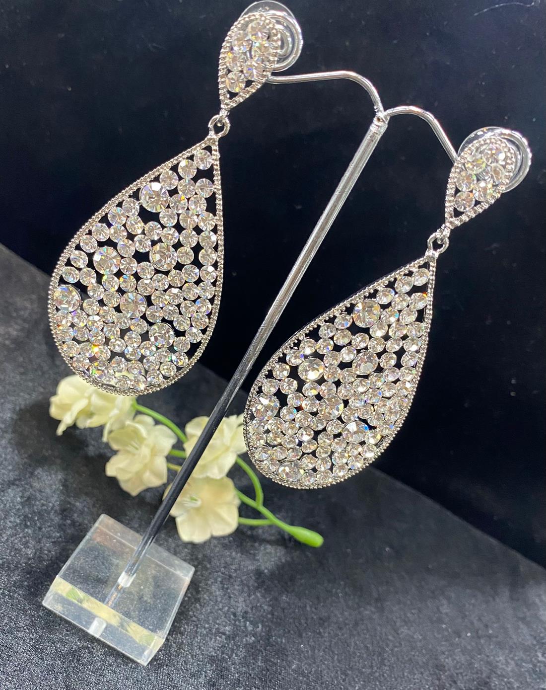 Silver Crystal Diamonte Earrings
