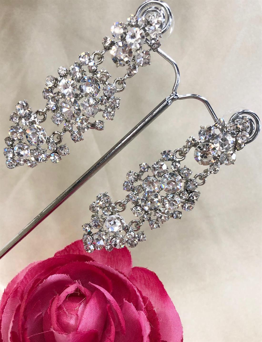 Silver Crystal Diamonte Earrings